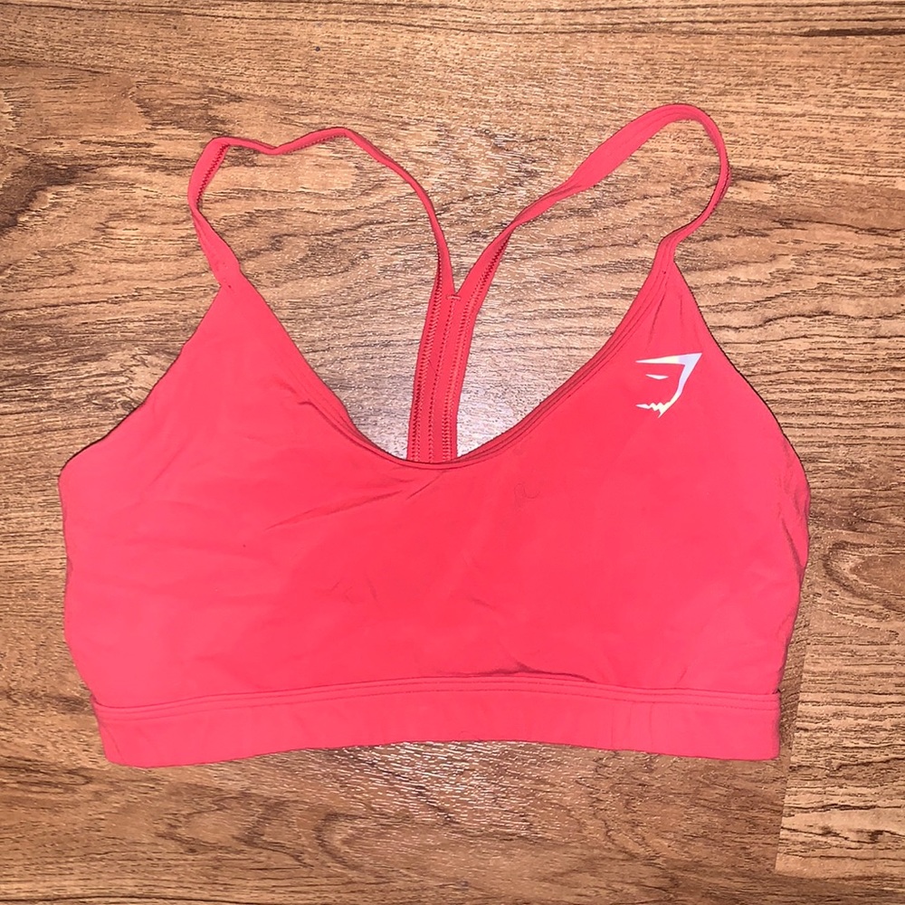 V NECK TRAINING SPORTS BRA - RED